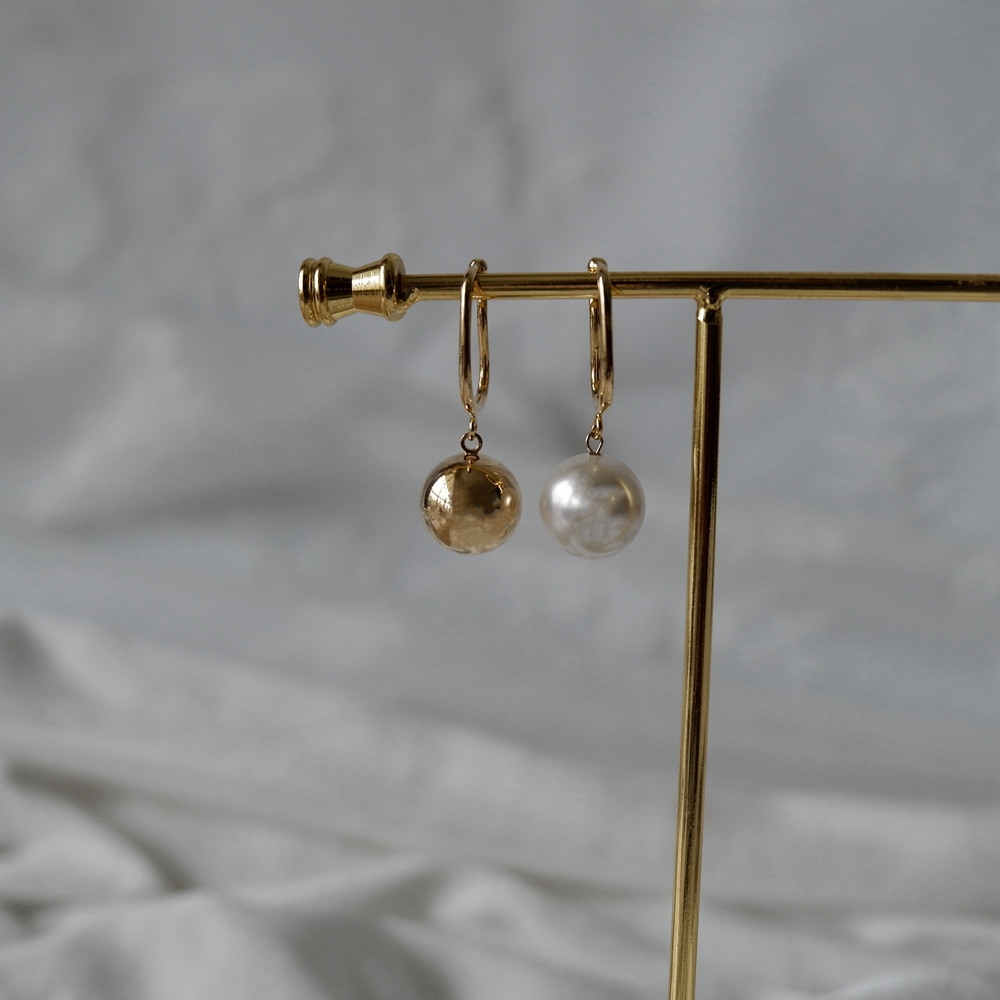 HiOnion男女情侣复古珍珠耳夹