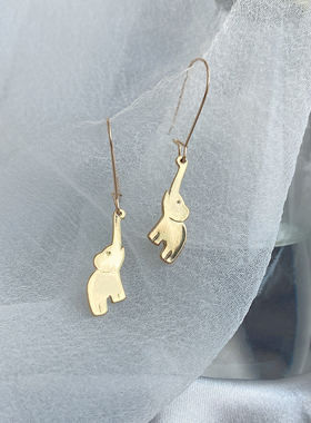 Hi Onion原创不被舒束缚的象小众耳环耳钩镀金高级感气质童趣情侣