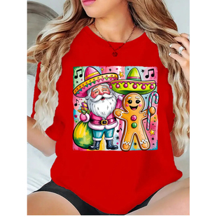 Christmas Elf T shirt 欧美爆火圣诞节圣诞短袖T恤男女情侣装