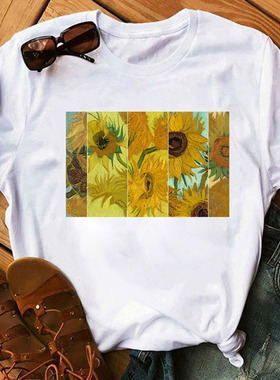 Van Gogh Tshirt 文艺复古风梵高油画T恤休闲百搭白色短袖上衣服