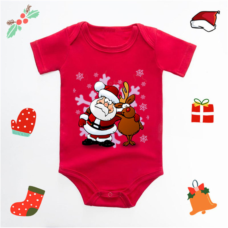 Merry Christmas Bodysuit 圣诞节圣诞老人纯棉宝宝哈衣爬爬服