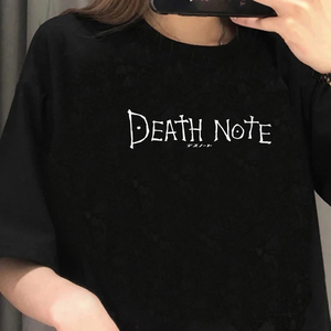Death Note Tshirt 2022年热卖动漫死亡笔记印花黑色T恤女情侣装