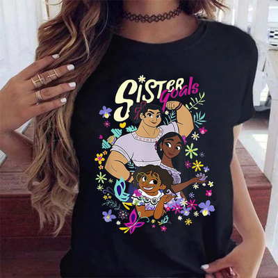 Encanto Mirabel Tshirt 动漫魔法满屋黑色短袖T恤女学生夏季上衣