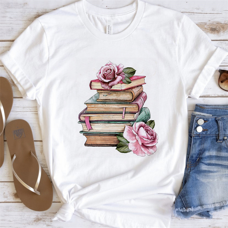 T恤衫2023潮流时尚Floral Book青少年夏季T桖男女短袖新款短袖t恤