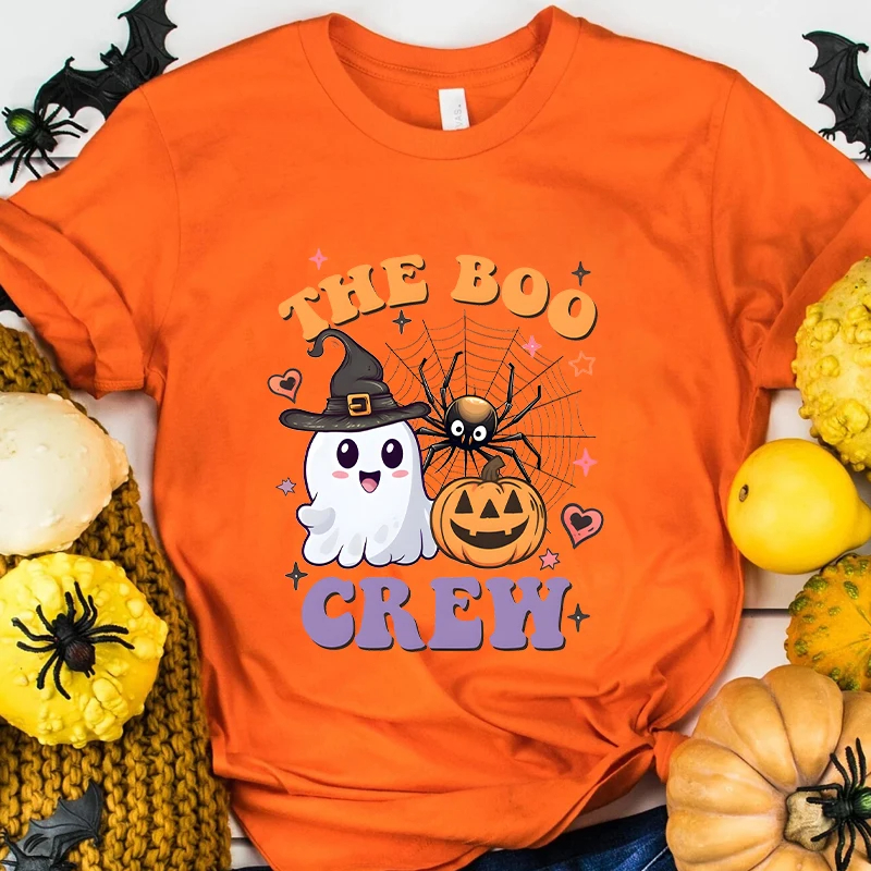 The Boo Crew T shirt 2026万圣节短袖T恤卡通幽灵印花男女上衣