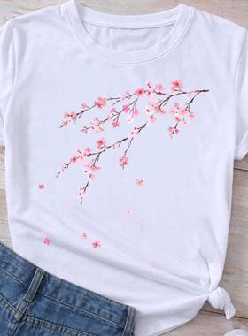 体恤衫2023年潮流时尚Spring Flower个性T桖男女短袖新款t恤夏季