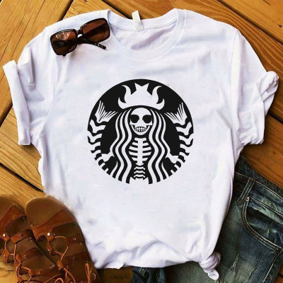 Halloween T shirt万圣节女士短袖莫代尔t恤宽松百搭上衣晚会衣服