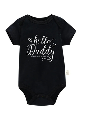 Hello Daddy Babysuit 趣味你好爸爸印花纯棉宝宝爬爬服连体哈衣