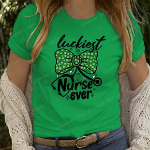 欧美风时尚 shirt 护士印花T恤夏季 短袖 Nurse 圆领休闲百搭女装