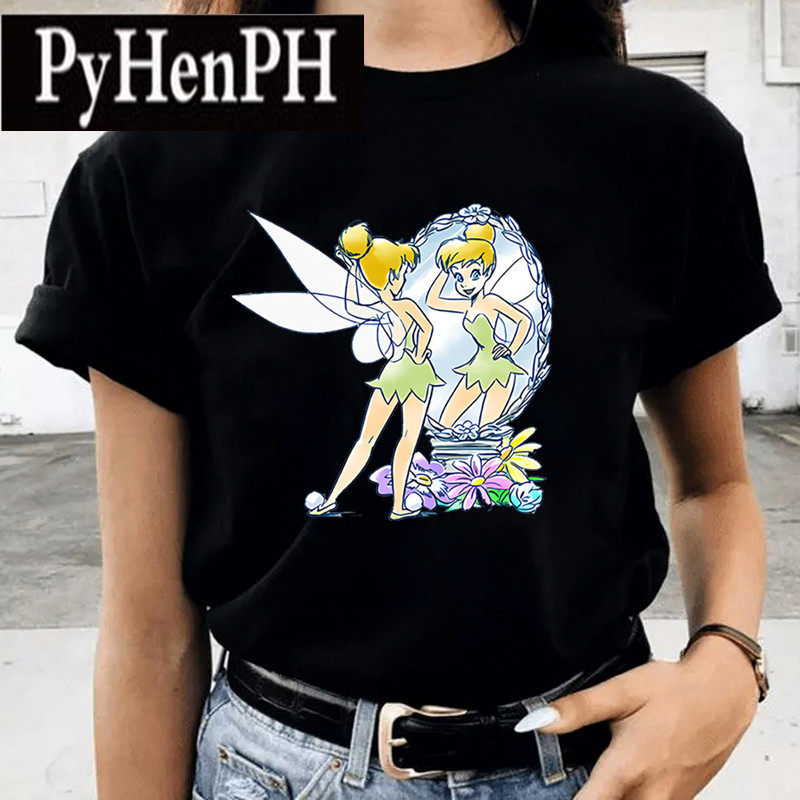 Princess T shirt 超火动漫奇妙仙子T恤女休闲黑色圆领上衣服体恤