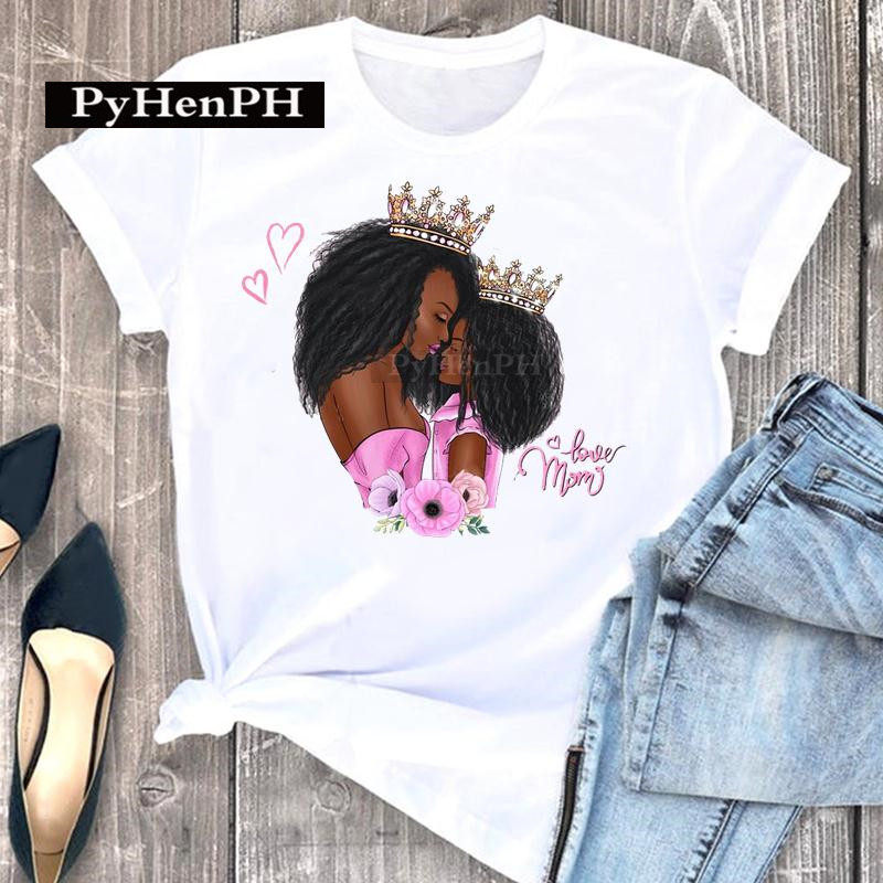 Queen Mother and daughter Tshirt 夏季女王母女装短袖T恤亲子