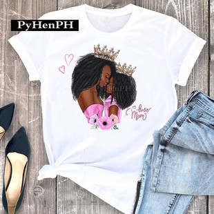 Queen Mother and daughter Tshirt 夏季女王母女装短袖T恤亲子
