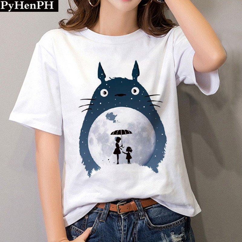 Totoro T shirt 夏季新款龙猫T恤短袖男女大码莫代尔打底体恤衫 女装/女士精品 T恤 原图主图