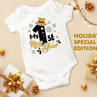 1st 新生婴儿宝宝连体衣长袖 New Babysuit 爬服棉质哈衣 Year