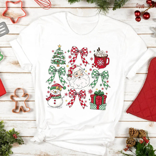 Merry Christmas T shirt 圣诞节圣诞短袖T恤男女情侣装亲子装