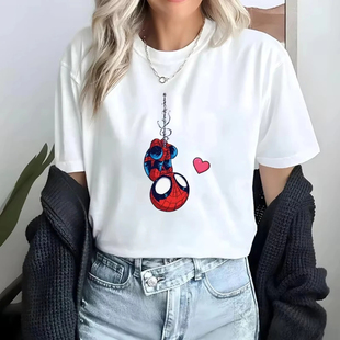 蝴蝶结印花女士T恤夏季 shirt 时尚 休闲少女体恤 欧美风新款 Bow