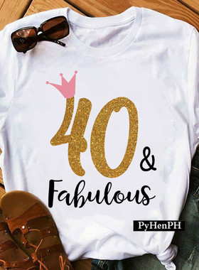 30th40th50th60th Fabulous Tshirt 时尚周年纪念T恤男女体恤短袖