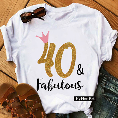 30th40th50th60th Fabulous Tshirt 时尚周年纪念T恤男女体恤短袖