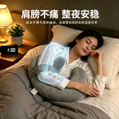 肩友肩袖损伤睡觉神器肩袖肩部支撑枕柔软缓解肩部枕术后舒适侧睡