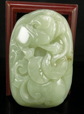 天然把件新疆和田玉籽料送证书