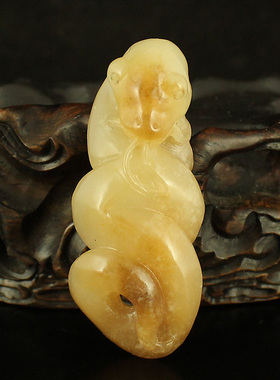 精工雕刻挂件新疆和田玉送证书