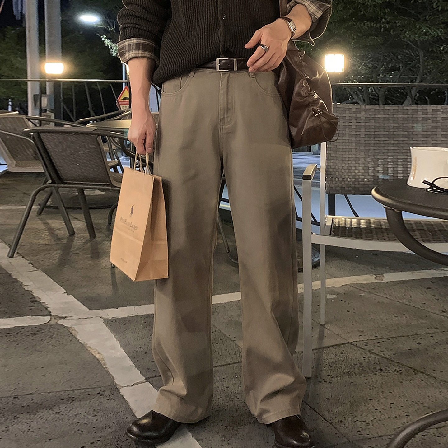 碧舍老钱风高质感牛仔裤新款宽松卡其色直筒休闲裤百搭极简复古潮,男装,牛仔裤,淘宝优惠券,粉丝福利购,淘宝优惠卷