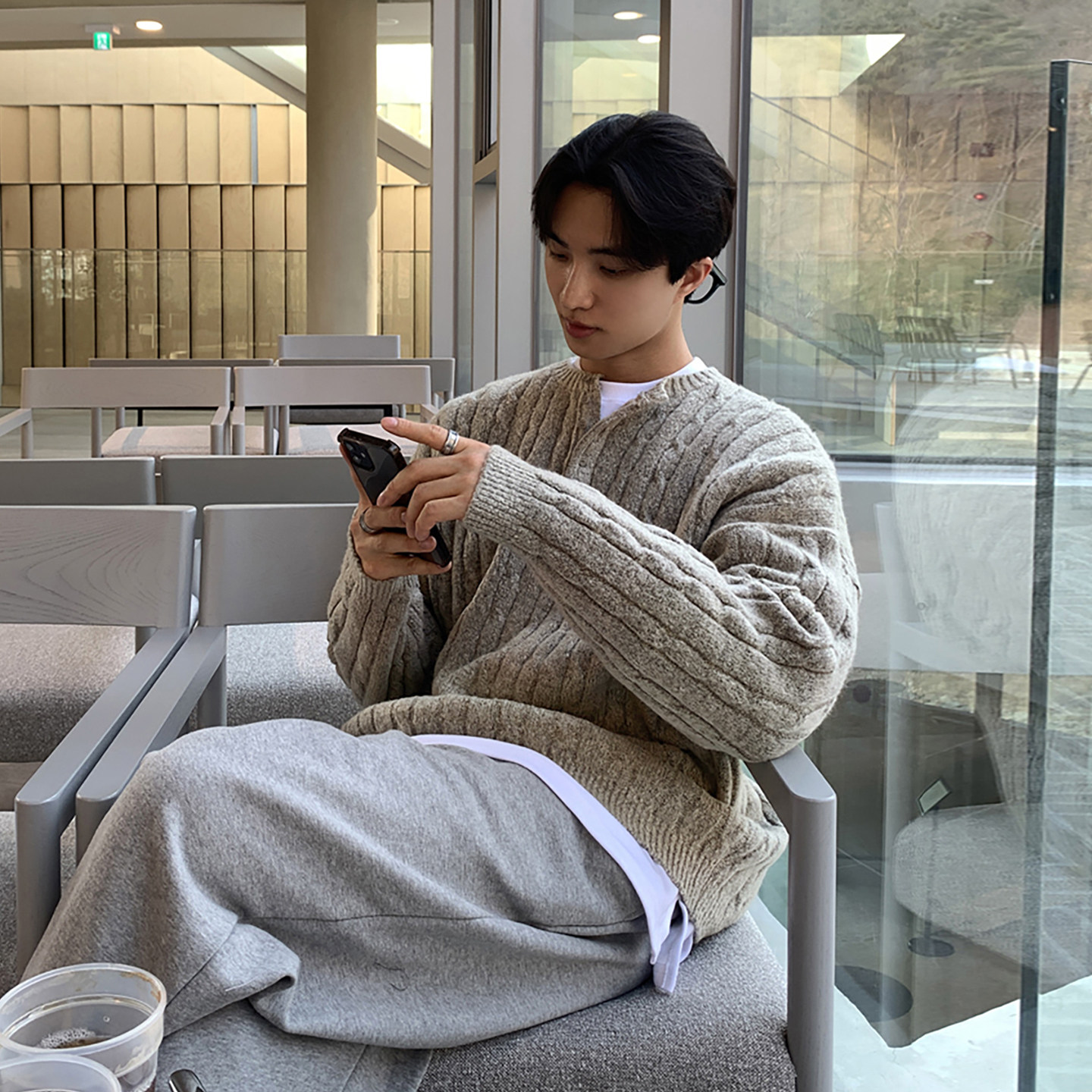 碧舍极简亨利领麻花套头毛衣男秋冬慵懒保暖穿搭韩版宽松针织衫潮,男装,针织衫/毛衣,淘宝优惠券,粉丝福利购,淘宝优惠卷