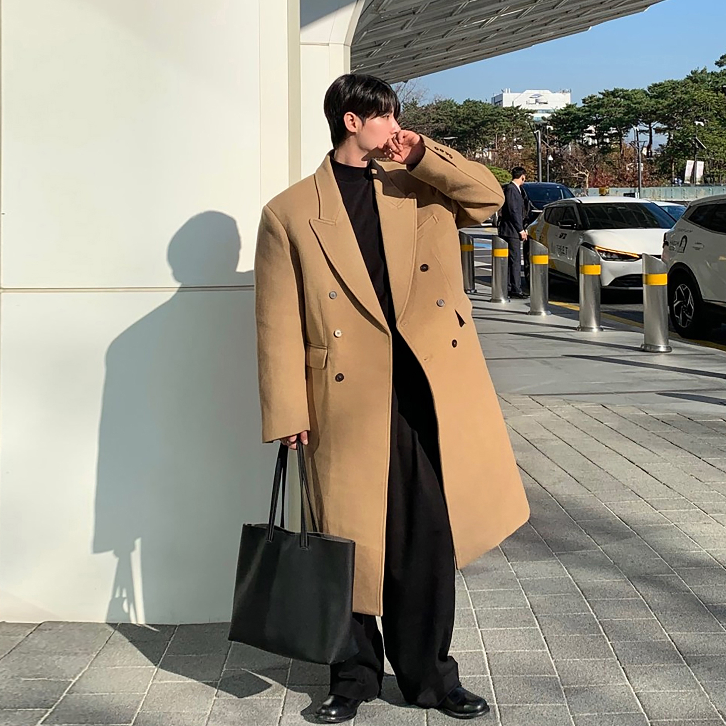 碧舍高级感毛呢大衣中长款复古潮