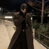 碧舍美拉德大衣中长款 新款 宽松韩版 休闲垫肩毛呢大衣潮流百搭冬季