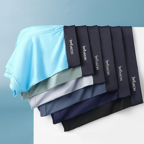 猫人男生冰丝弹力平角内裤纯色