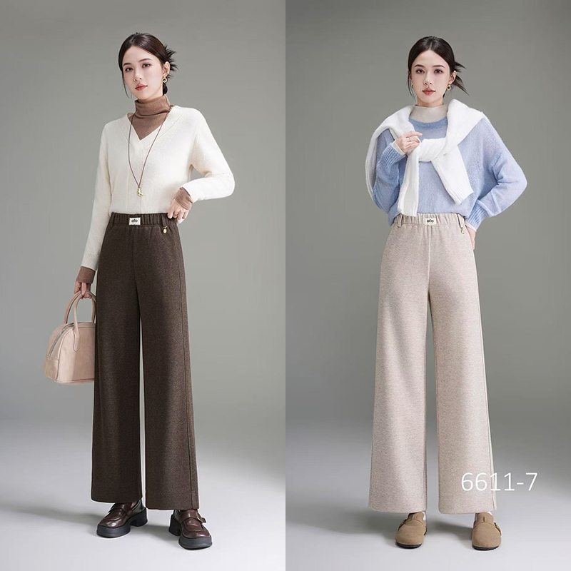 卡里卡女裤窄版阔腿裤25秋冬新款