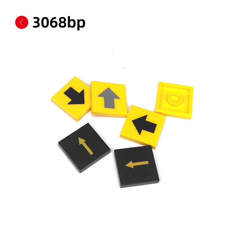维乐斯小颗粒拼插组装光面板2×2积木印刷箭头零件3068bp符号玩具