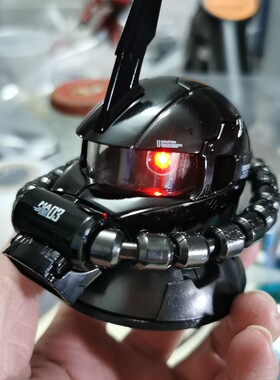 扎古头语音控制 可动眼车载USB加灯成品现货喷涂高达模型汽车摆件