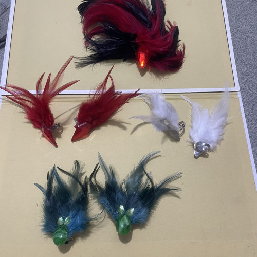 羽毛戒指头花发夹耳夹舞蹈演出饰品