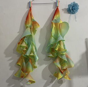 摩登舞古风水袖 国风表演服舞蹈挽纱飘逸珠光清风缎一对 松紧螺旋袖