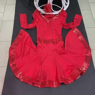 女成人表演三步踩比赛练功服装 大摆流苏连衣裙 款 拉丁舞裙样衣特价