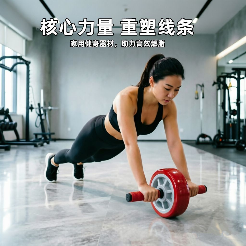 健腹轮卷腹肌轮腹部燃脂核心力量健腹轮/健腹器