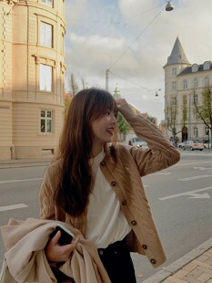 短款 圆领羊毛开衫 上衣外套 女开衫 RL小马标刺绣麻花绞花针织衫