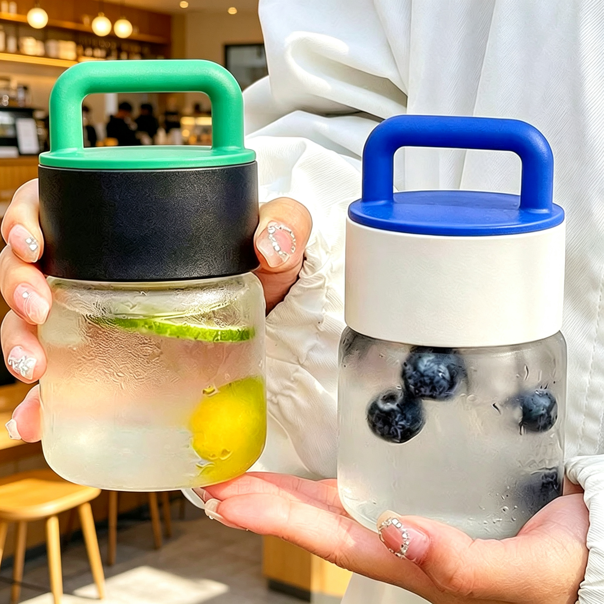 2026新款玻璃杯带手柄外出便携