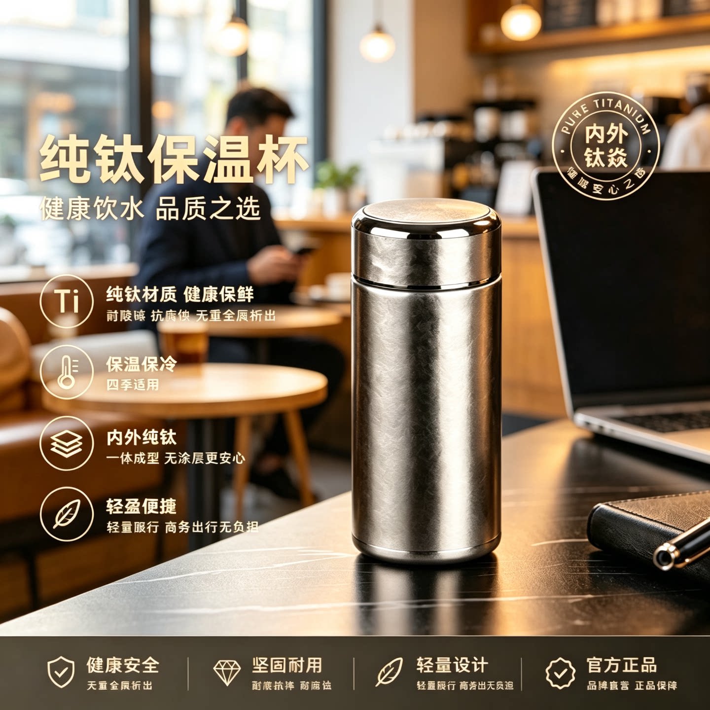 2026新款纯钛便携食品级水杯