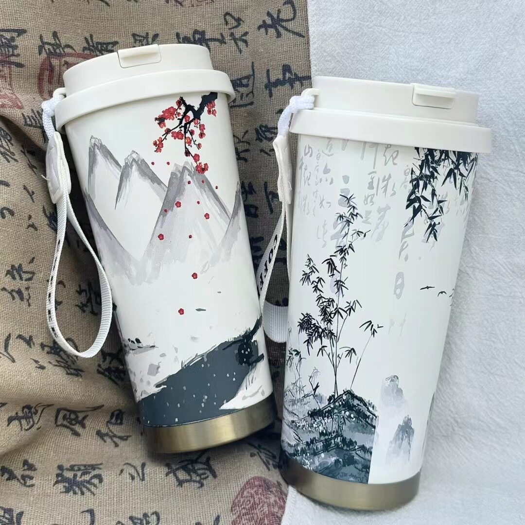 中国风高颜值女简约复古保温杯