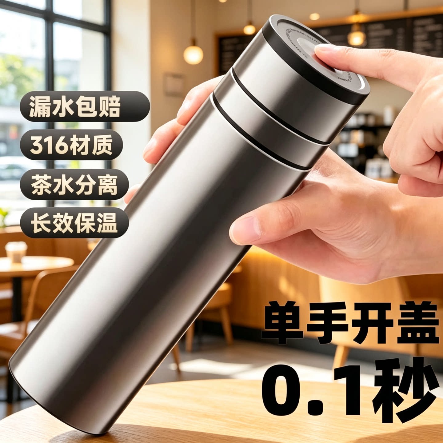 智能水杯保温杯温度显示一键开盖图片