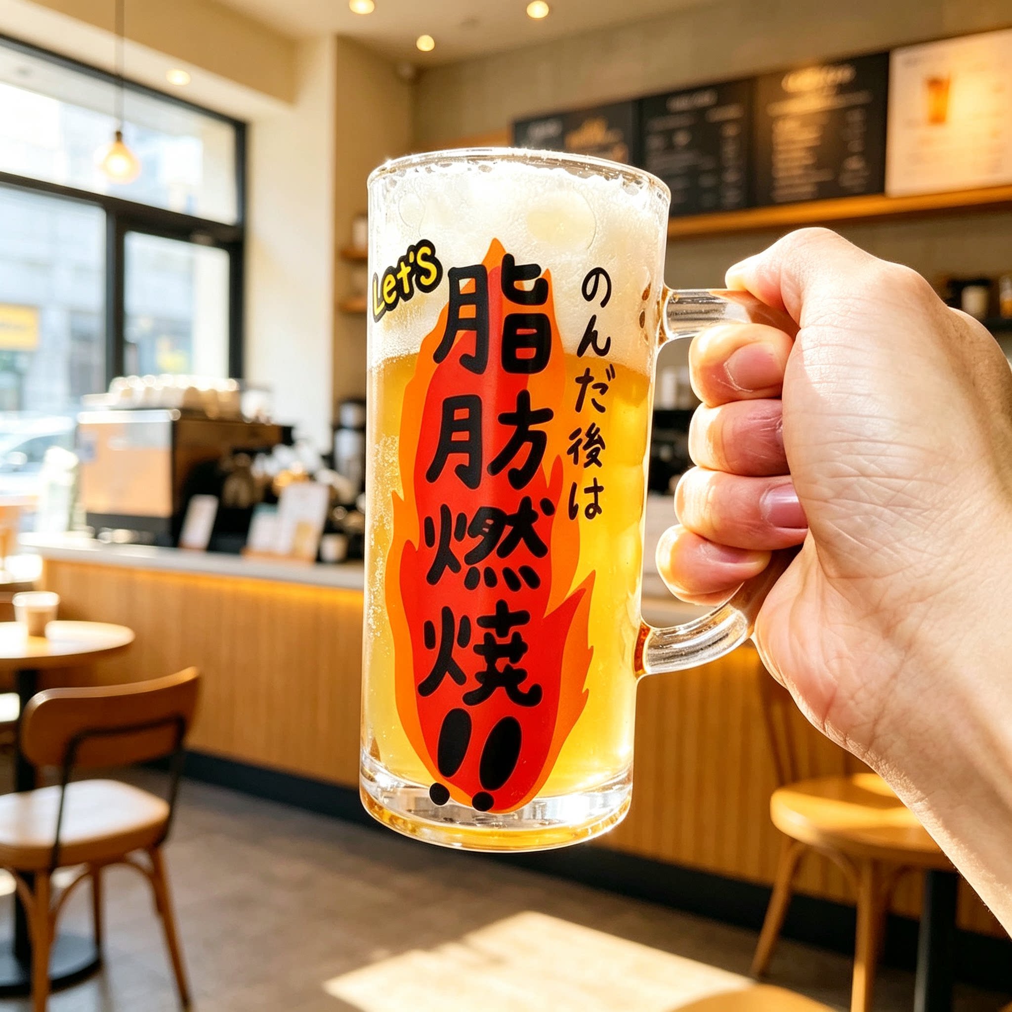 日本燃烧卡路里啤酒杯
