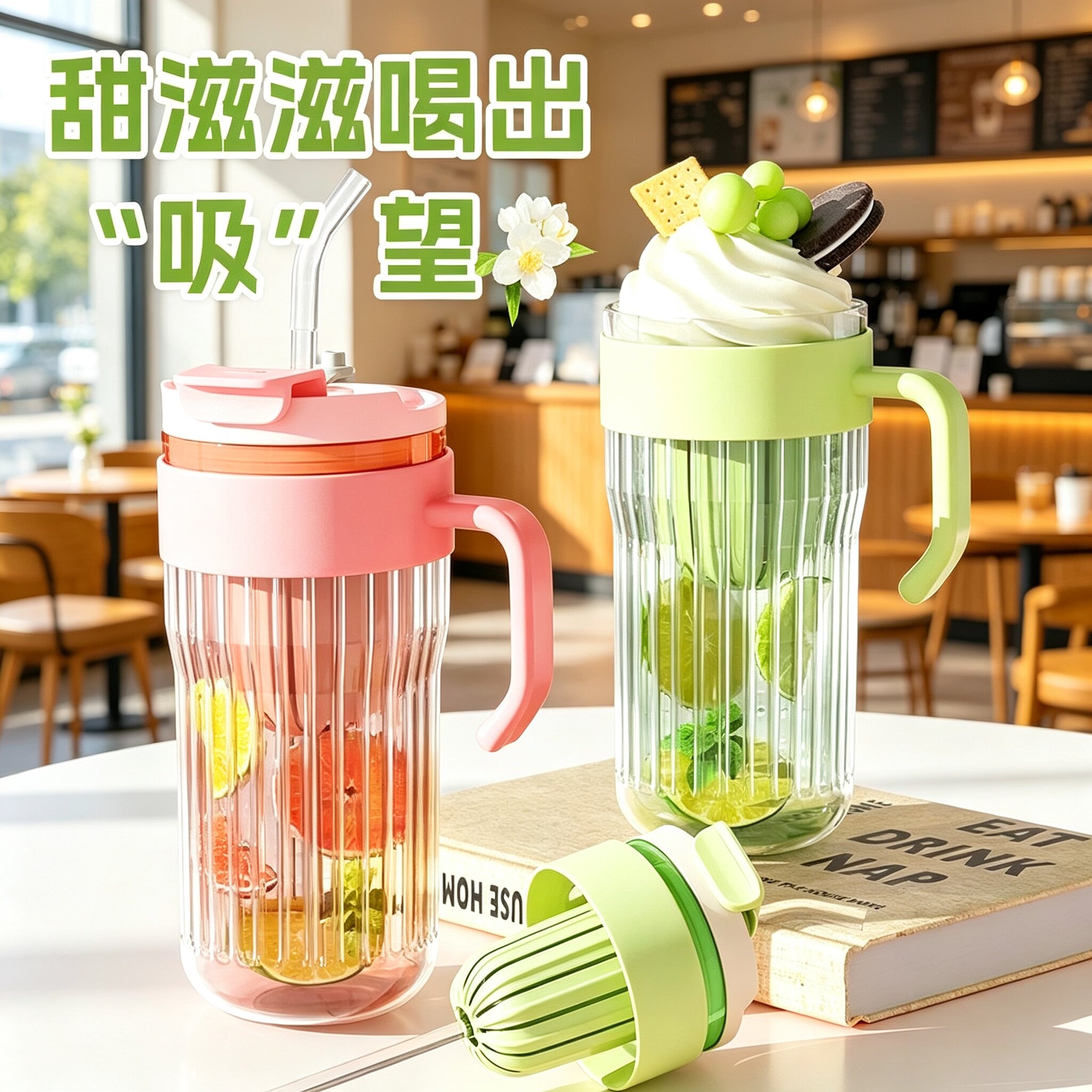 耐高温喝水杯吸管杯大容量