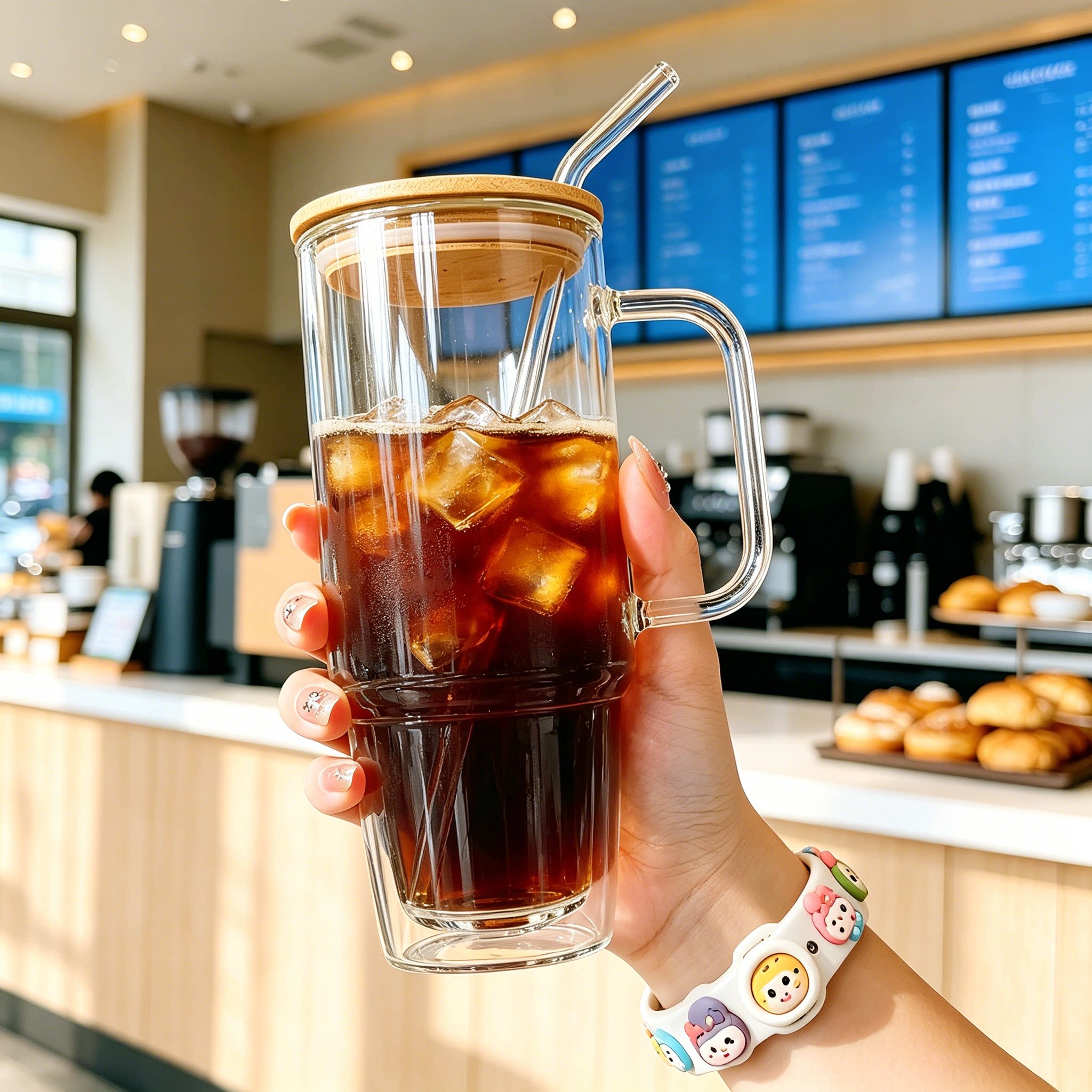 双层玻璃杯大容量冰霸杯耐高温