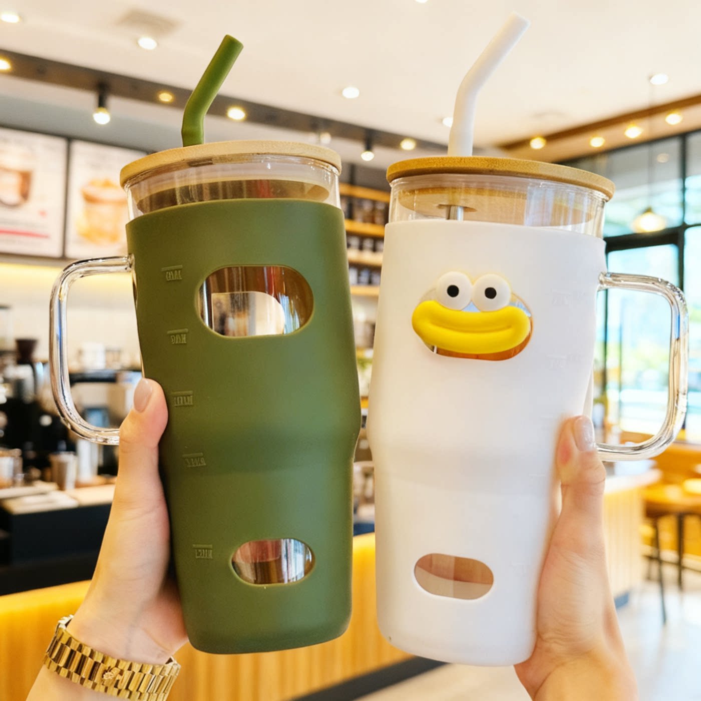大容量玻璃水杯车载冰霸杯