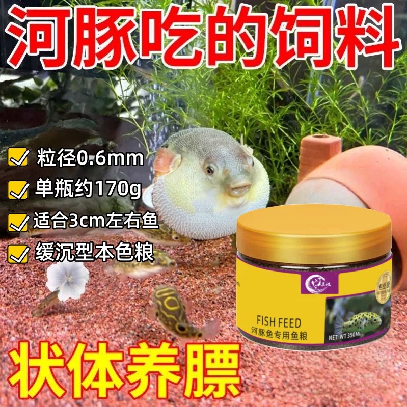 河豚鱼饲料巧克力娃娃鱼食专用狗头斑马潜水艇小型观赏鱼粮高蛋白