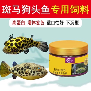 斑马狗头鱼饲料专用鱼食狗头幼鱼河豚鱼高蛋白食物开口下沉型鱼粮