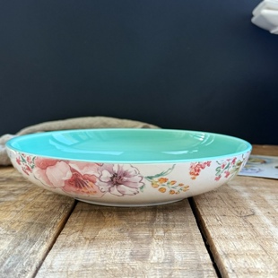 牡丹花深盘家用盘子釉下彩欧式餐具盘子汤盘家用