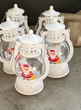 圣诞节装饰品圣诞老人马灯挂件LED电子蜡烛灯场景布置摆件